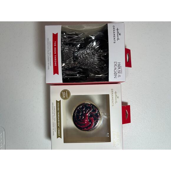 House of The Dragon Hallmark Ornament‎ Bundle Targaryen Sigil Iron Throne New - Picture 5 of 10